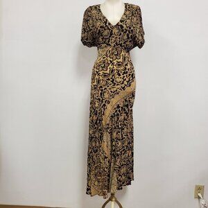 Vintage Rabbit Designs Women Y2K Babydoll Maxi Dress Size 12 Fairy Grunge Preppy